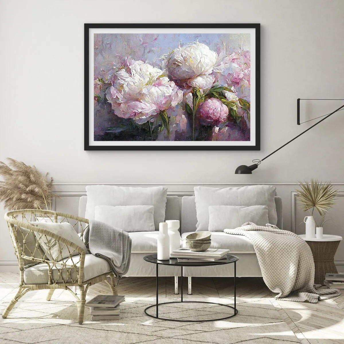 Plagát v čiernom ráme - Kytica prekypujúca životom - 70x50 cm