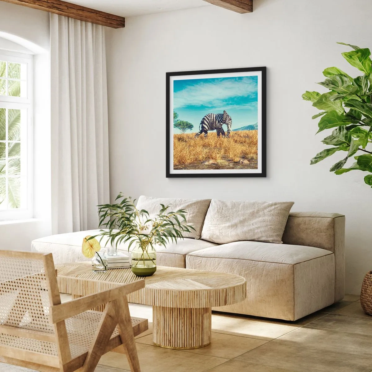 Plagát v čiernom ráme - Šedá už nie je v móde - 40x40 cm