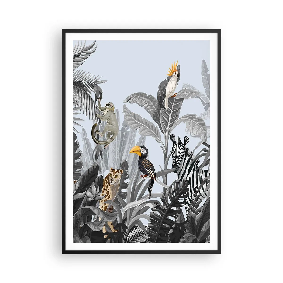 Plagát v čiernom ráme - Africká rozprávka - 70x100 cm