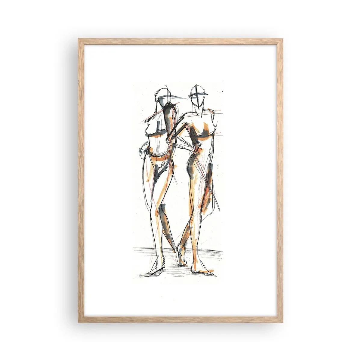 Plagát v ráme zo svetlého duba - Štúdia šarmu - 50x70 cm