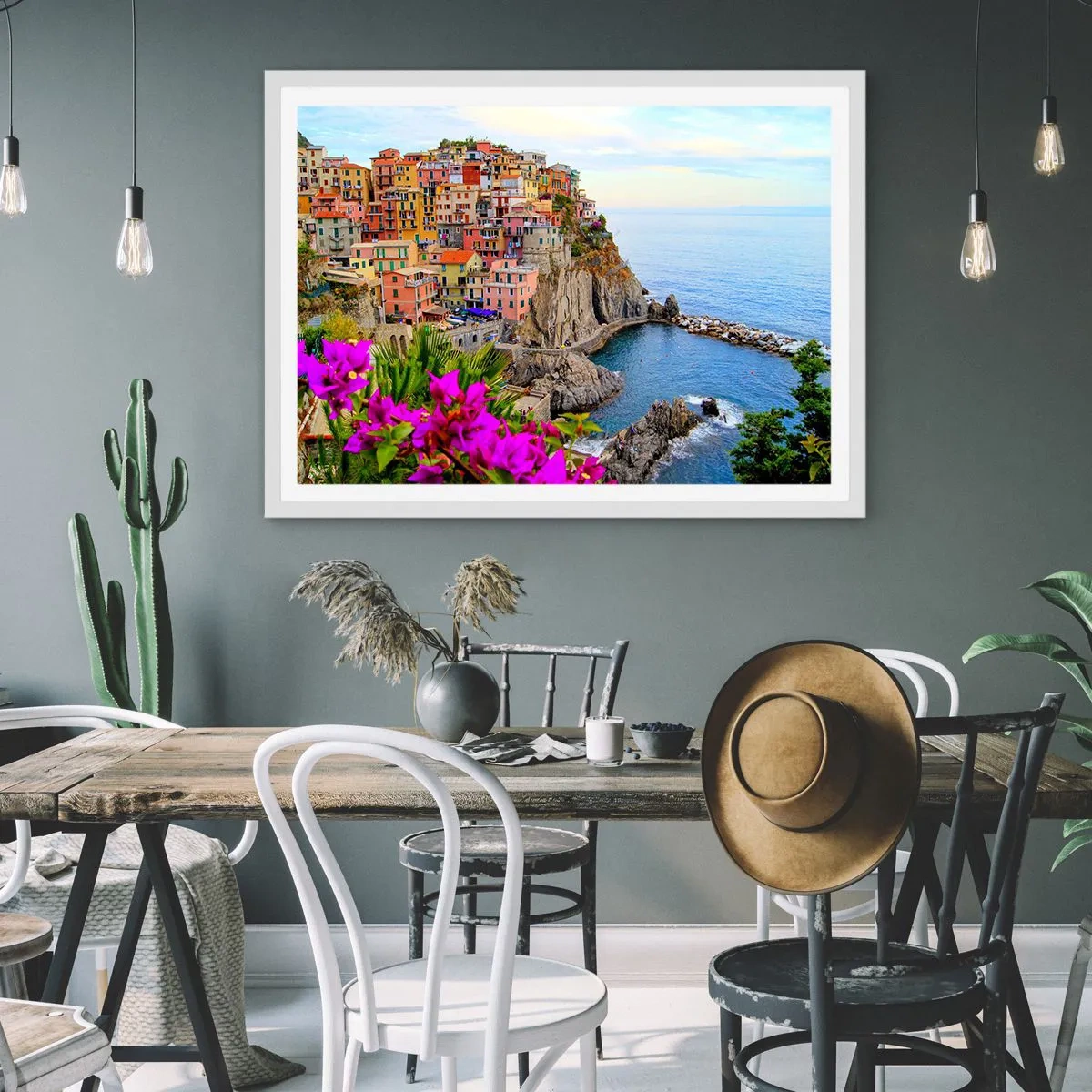 Plagát v bielom ráme - Usmievavé mesto - 70x50 cm