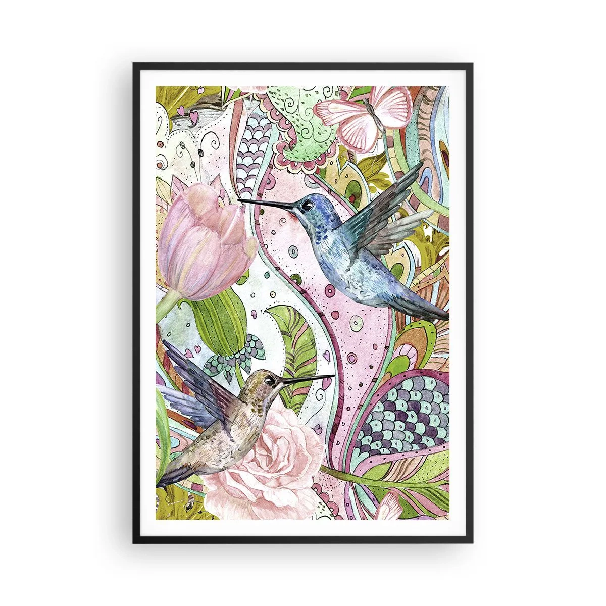 Plagát v čiernom ráme - Zamotané do lián - 70x100 cm