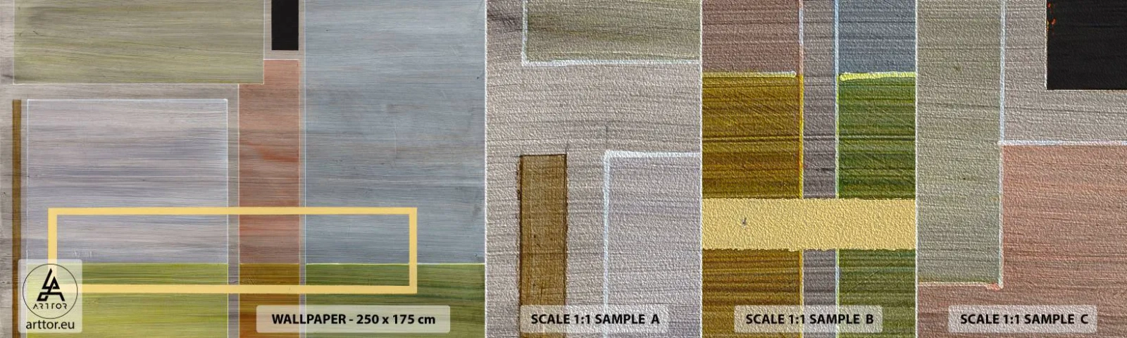 Vzorka fototapety Premium Sand - Jednoducho a v kľude - Abstrakcia, Moderné umenie, Obdĺžniky - 100x30 cm