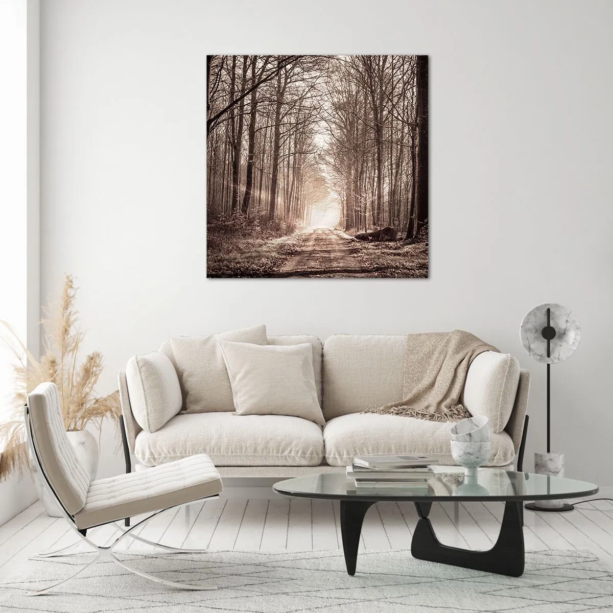 Obraz na skle - Lesná katedrála - 50x50 cm