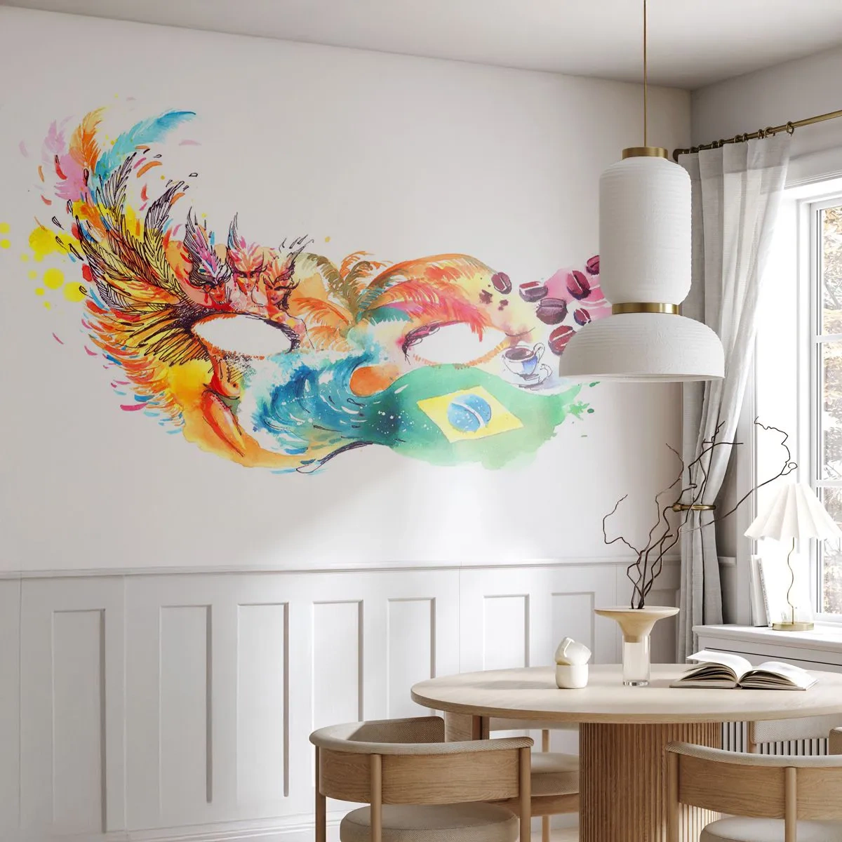 Fototapeta Standard Eco - Farebná maska inšpirovaná brazílskou kultúrou - 100x70cm - Brazília víta sambou - Moderná nástenná dekorácia do obývacej izby a spálne ARTTOR