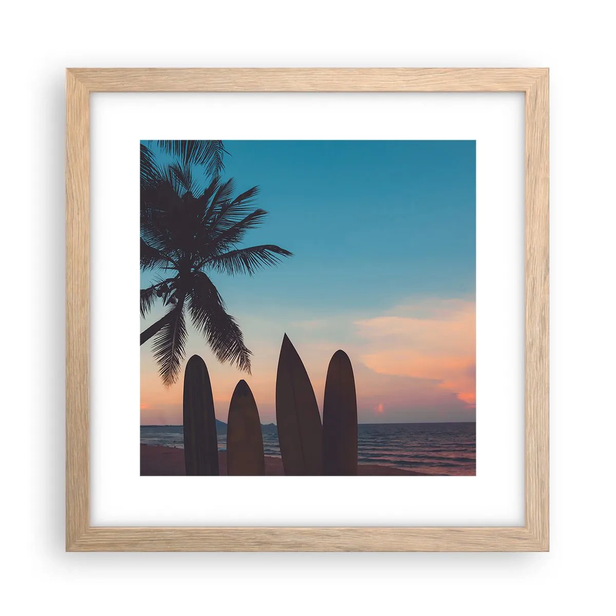 Plagát v ráme zo svetlého duba - Zajtra bude tiež zábava - 30x30 cm