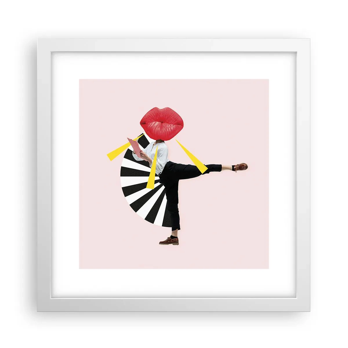 Plagát v bielom ráme - Surrealistický pop-art - 30x30 cm