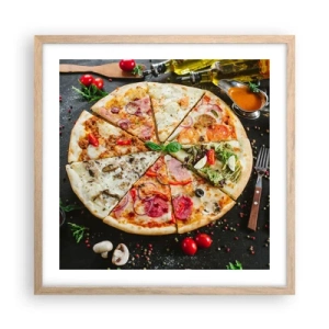 Plagát v ráme zo svetlého duba - Vejár chutí - 50x50 cm