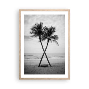 Plagát v ráme zo svetlého duba - Nežná prítomnosť - 50x70 cm