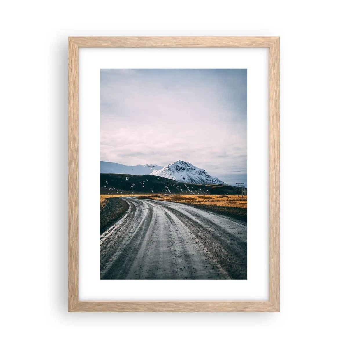 Plagát v ráme zo svetlého duba - V islandskom štýle - 30x40 cm