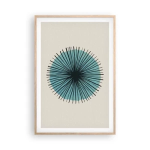 Plagát v ráme zo svetlého duba - Žiariaca modrá - 61x91 cm