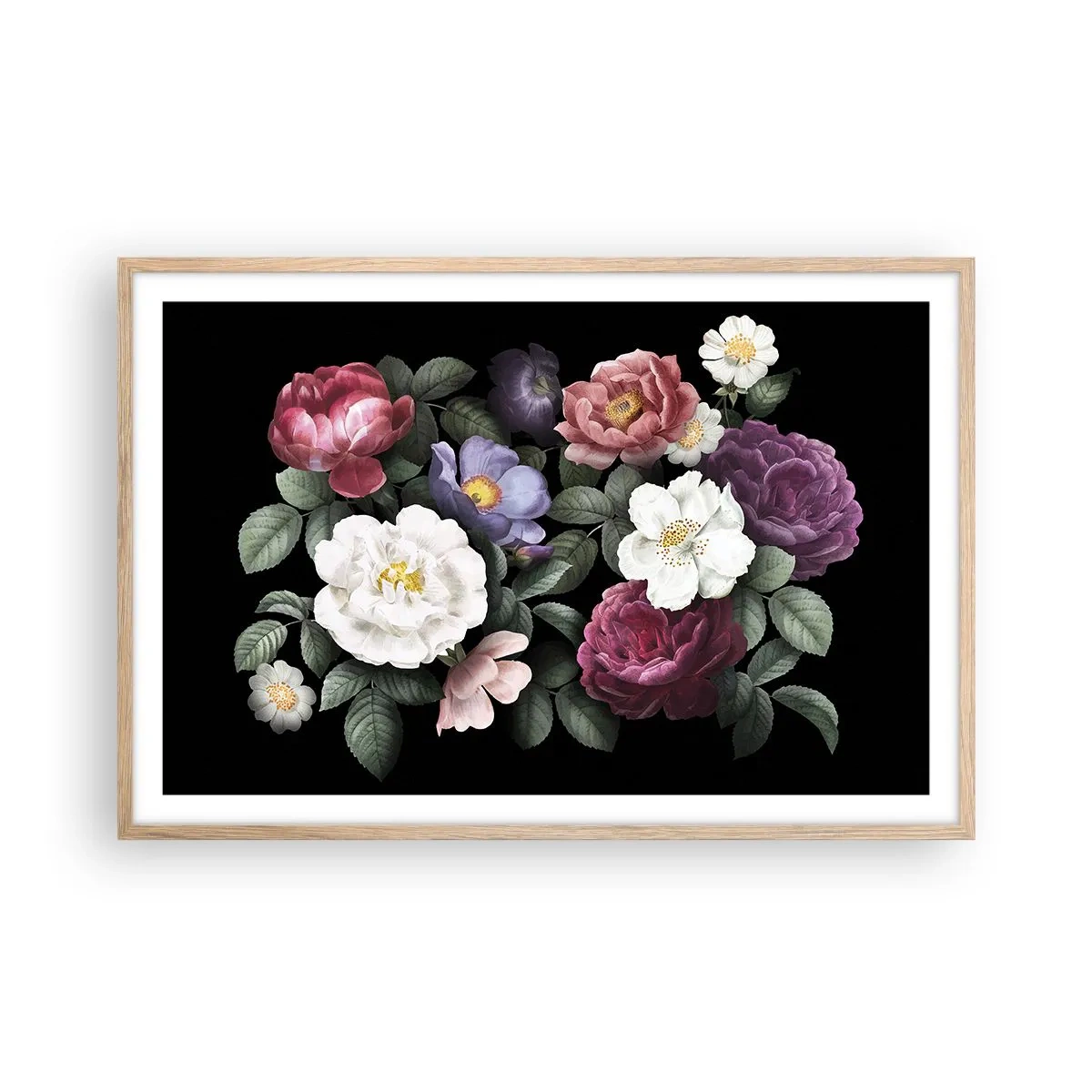 Plagát v ráme zo svetlého duba - Z anglickej záhrady - 91x61 cm