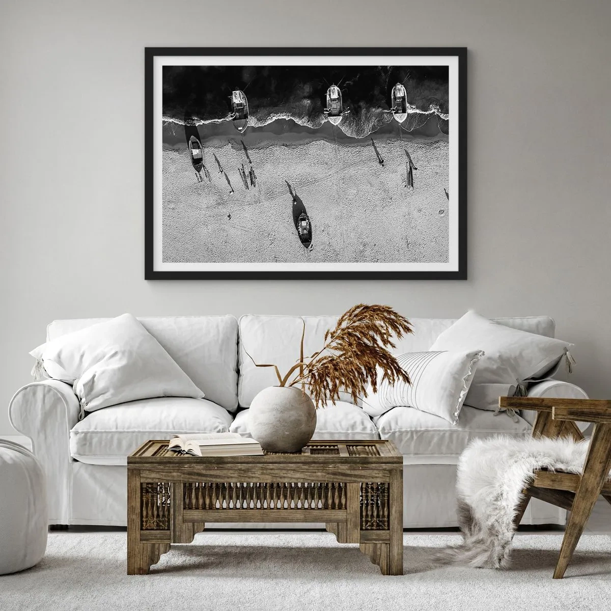 Plagát v čiernom ráme - Ešte na brehu… - 70x50 cm