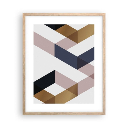 Plagát v ráme zo svetlého duba - Roviny a uhly - 40x50 cm