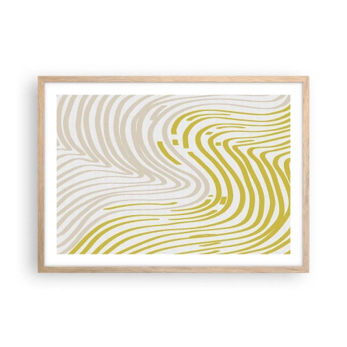 Plagát v ráme zo svetlého duba - Kompozícia s miernym ohybom - 70x50 cm