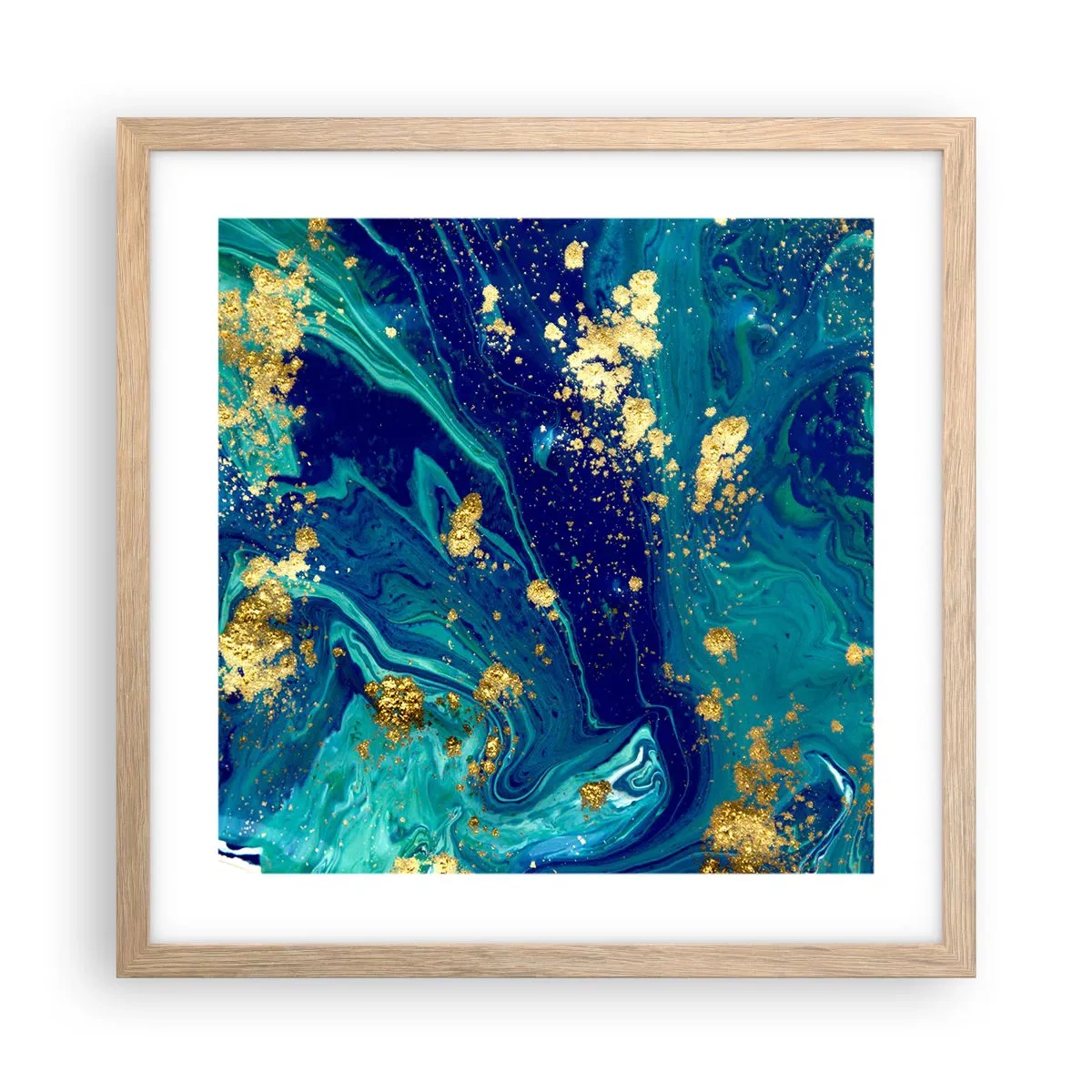 Plagát v ráme zo svetlého duba - Plátky slnka  - 40x40 cm