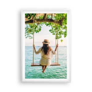 Plagát v bielom ráme - Život je krásny - 61x91 cm