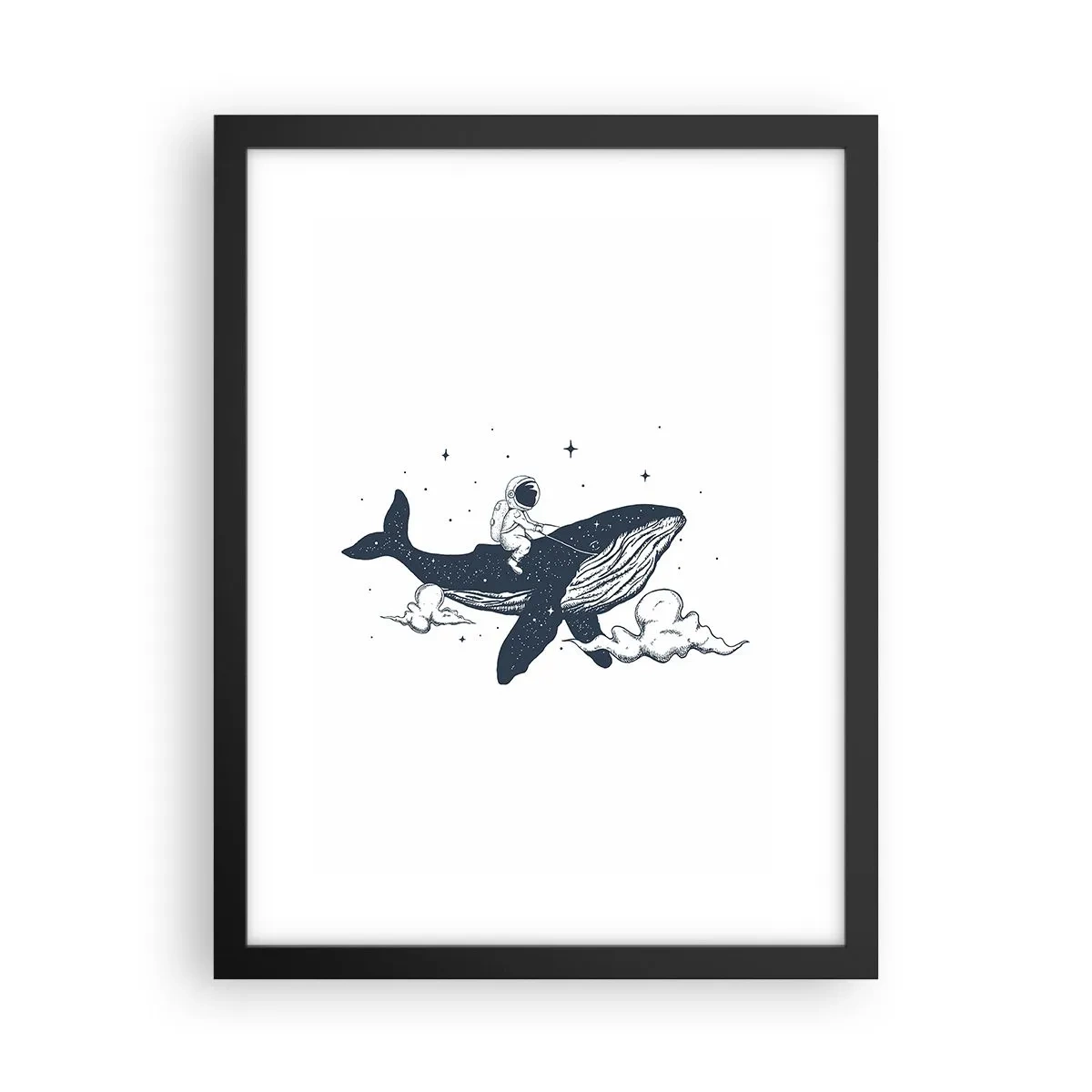 Plagát v čiernom ráme - Vesmírne dobrodružstvo - 30x40 cm
