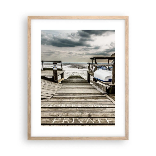 Plagát v ráme zo svetlého duba - Severná pláž - 40x50 cm