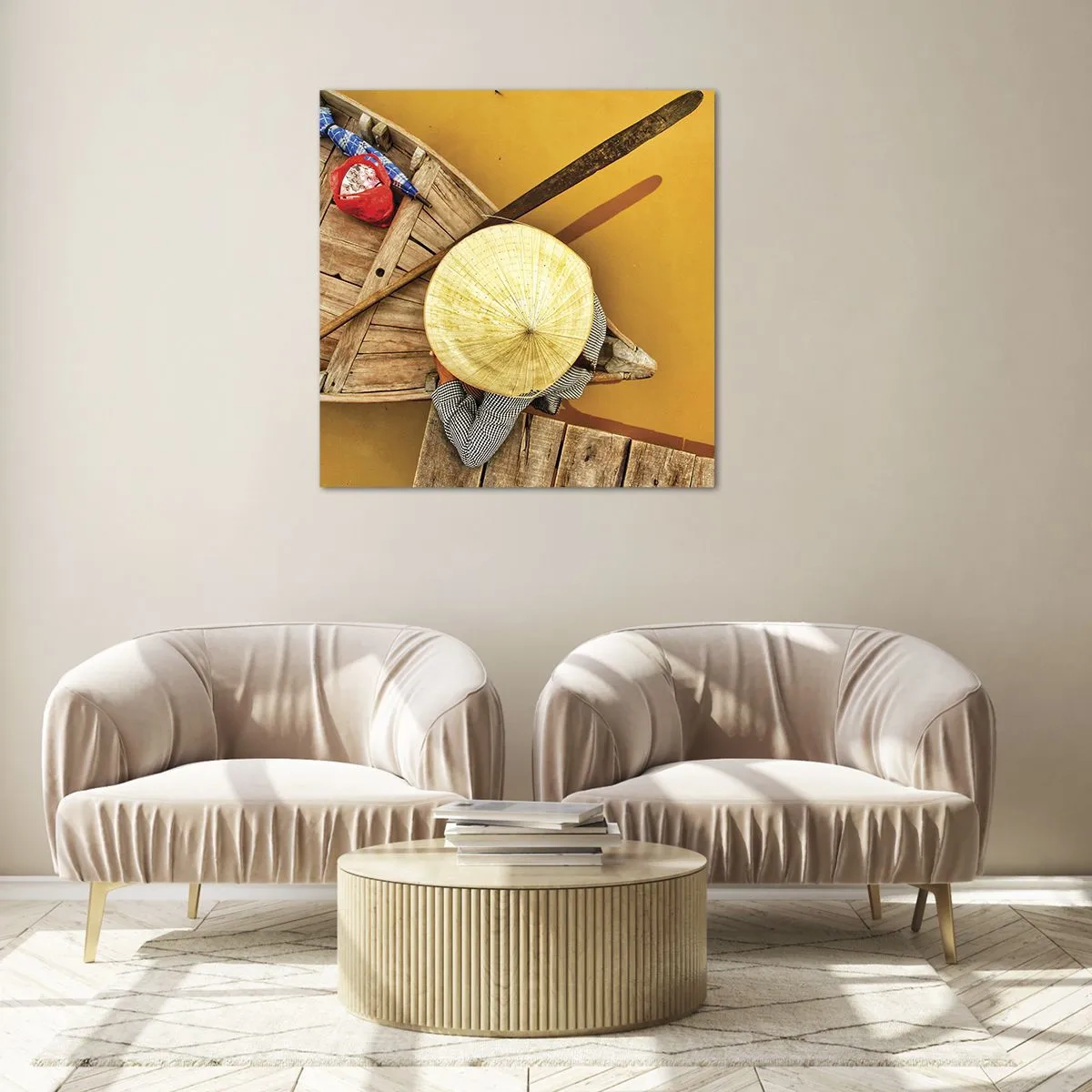 Obraz na skle - Život na žltej rieke - 40x40 cm