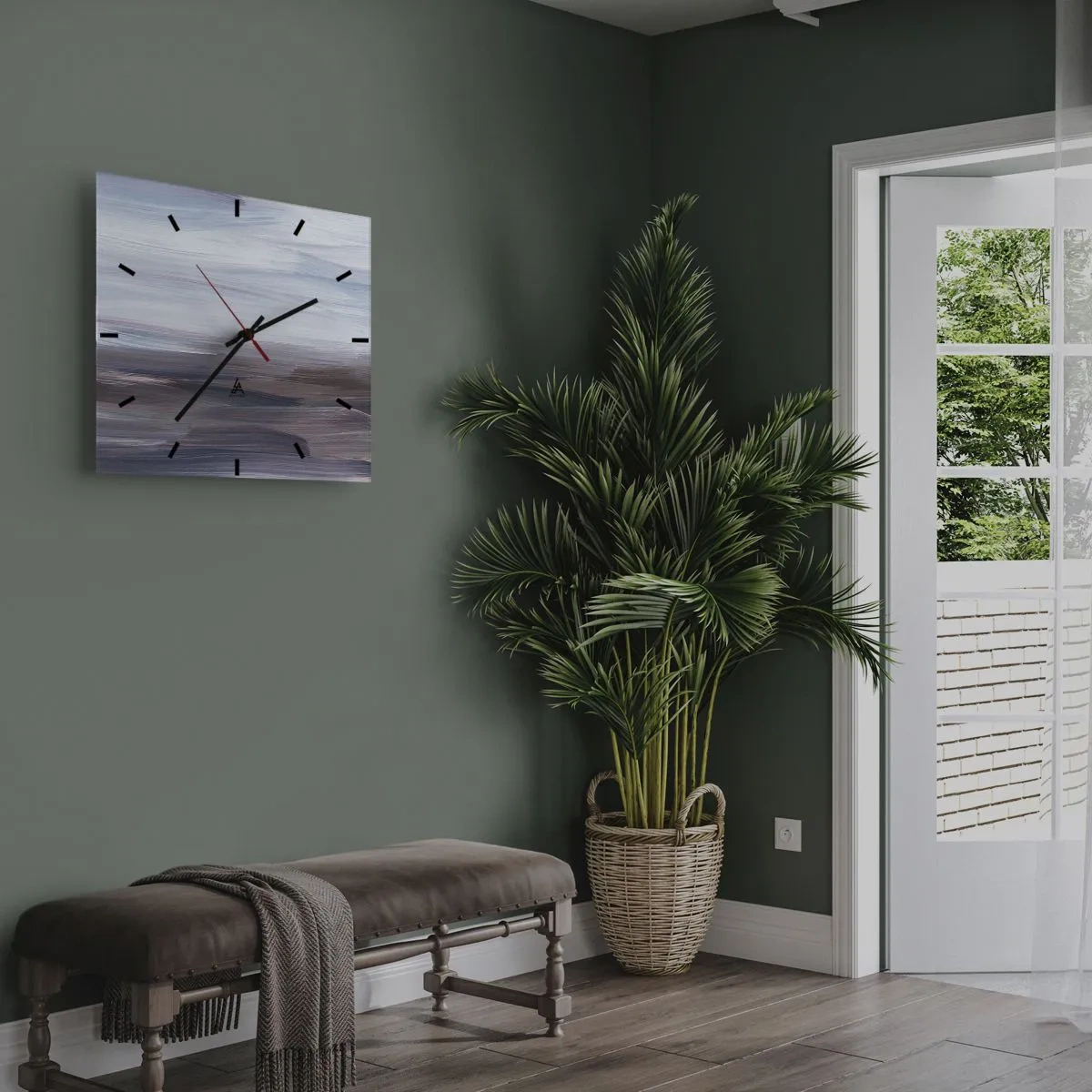 Nástenné hodiny - Živly: voda - 40x40 cm