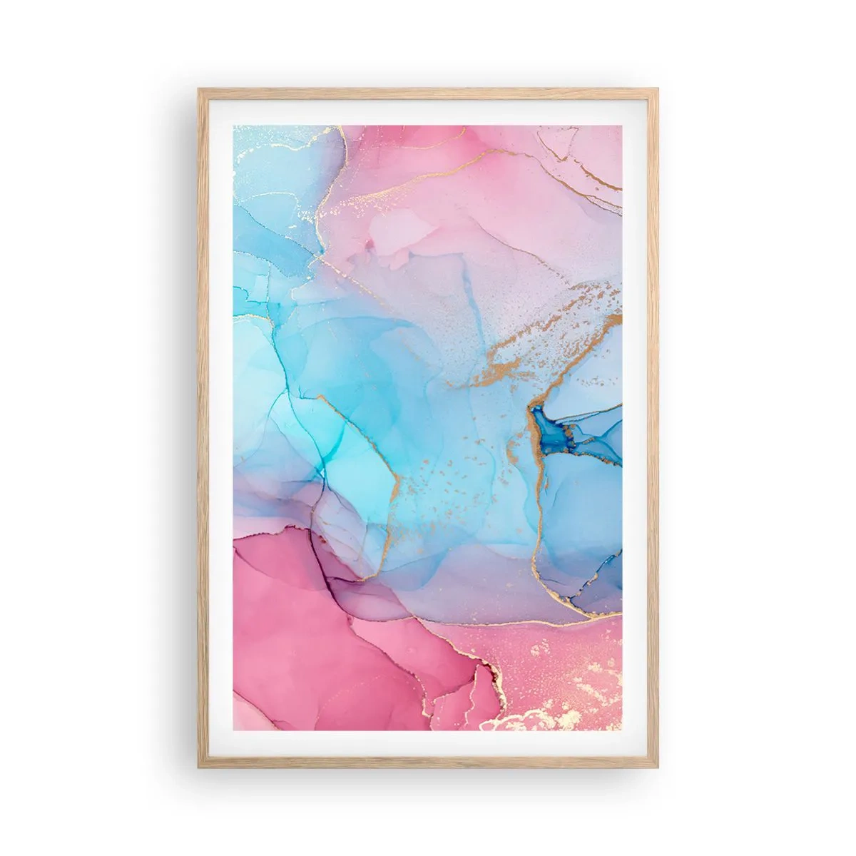 Plagát v ráme zo svetlého duba - Stretávanie a prelínanie - 61x91 cm