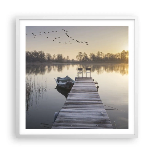 Plagát v bielom ráme - Časom sa vrátim - 60x60 cm