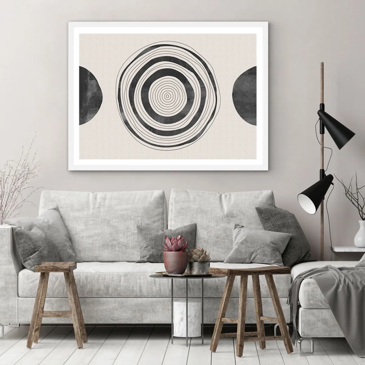 Plagát v bielom ráme - Dôležité je to, čo je uprostred - 70x50 cm