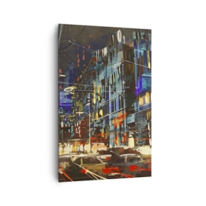 Obraz na plátne - Večerný pouličný ruch - 80x120 cm