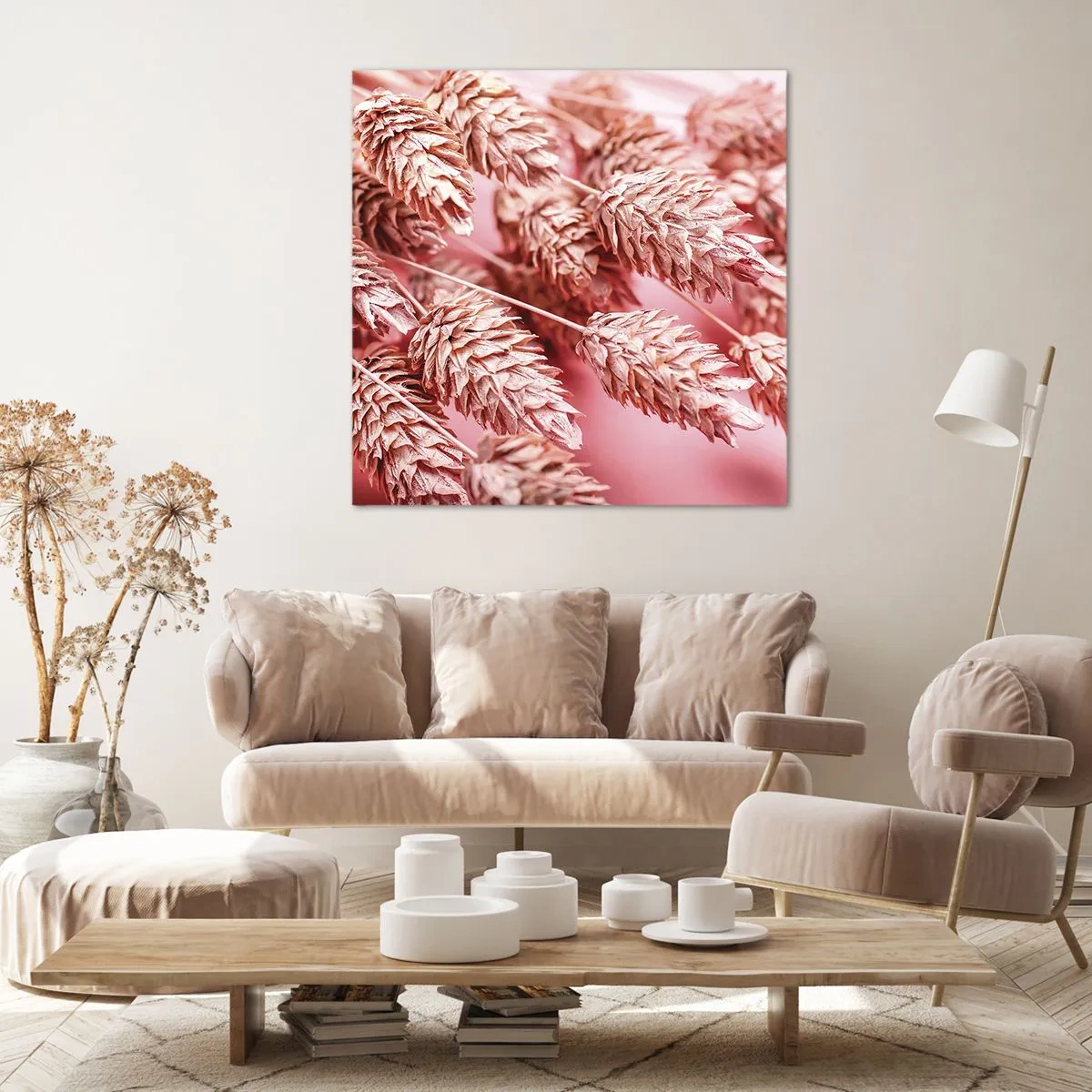 Obraz na plátne - Kvetinová kaskáda v ružovej - 70x70 cm