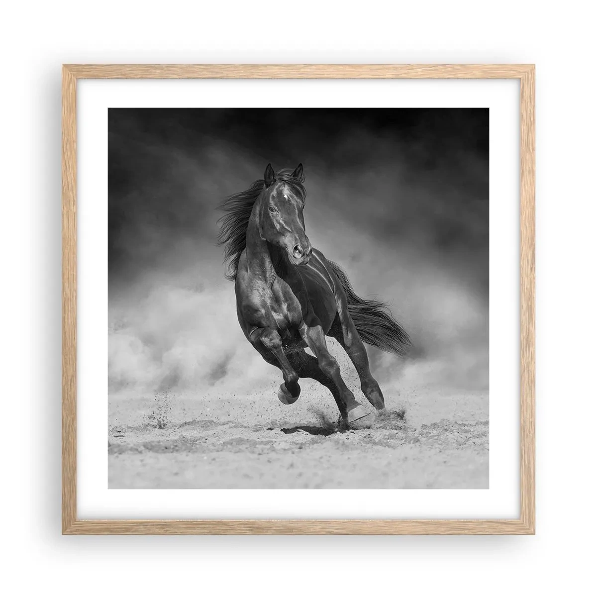 Plagát v ráme zo svetlého duba - Hodné samotného emira - 50x50 cm