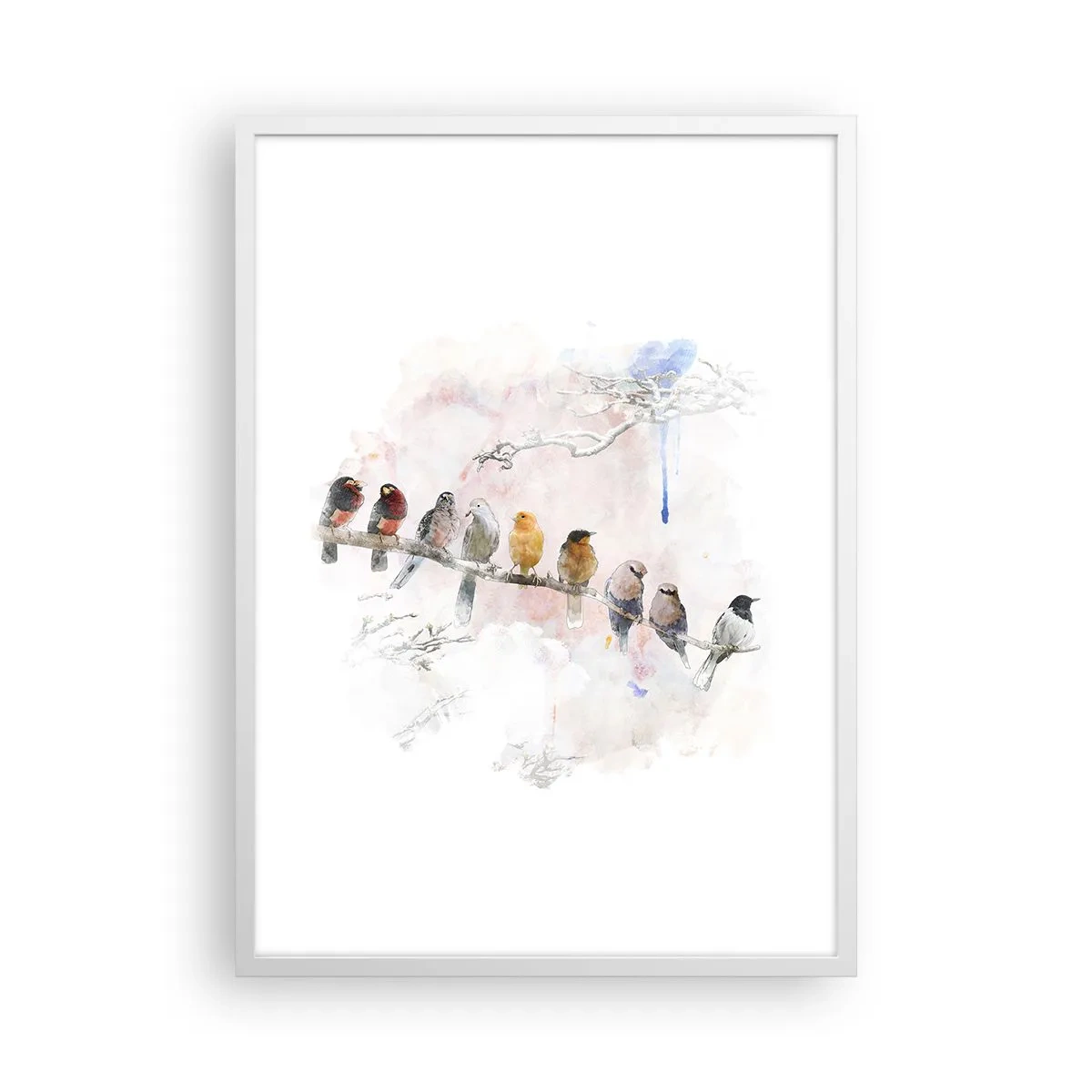 Plagát v bielom ráme - Okrídlené stretnutie - 50x70 cm
