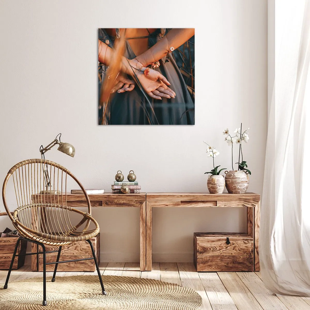 Obraz na plátne - Prepojená s prírodou - 70x70 cm