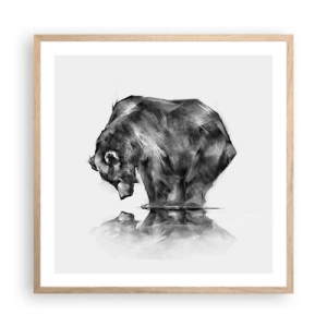 Plagát v ráme zo svetlého duba - Je príjemné sa stretnúť s niekým blízkym - 60x60 cm