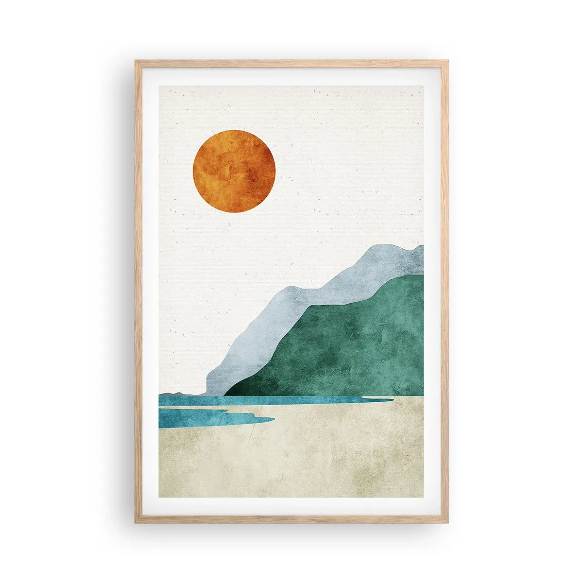Plagát v ráme zo svetlého duba - Jednoducho ideálna krajina - 61x91 cm