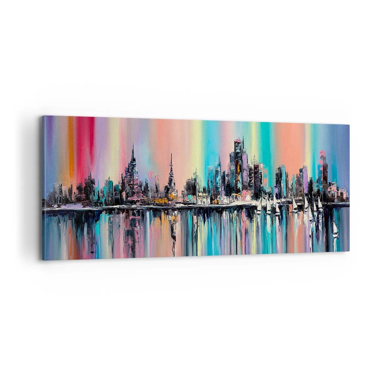 Obraz na plátne - Nočný prúd svetla - 100x40 cm