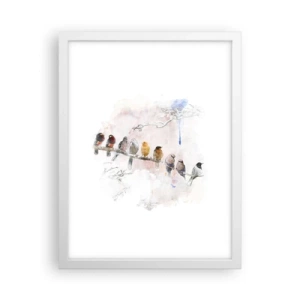 Plagát v bielom ráme - Okrídlené stretnutie - 30x40 cm