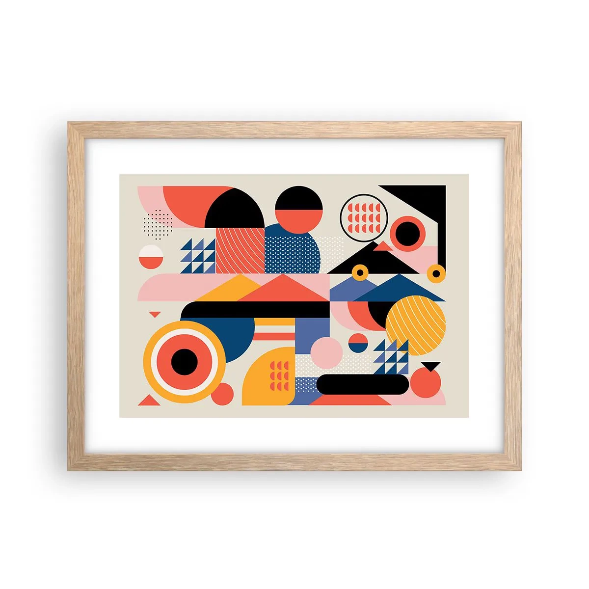 Plagát v ráme zo svetlého duba - Kompozícia: poďme sa hrať - 40x30 cm