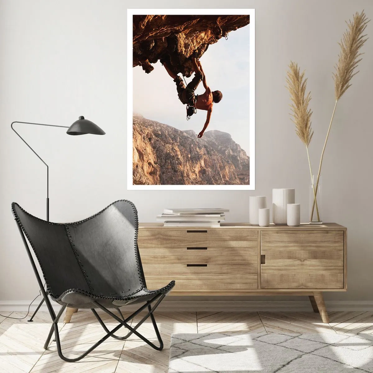 Plagát - Svet zovretý v ruke na zosuve balvanu - 50x70 cm