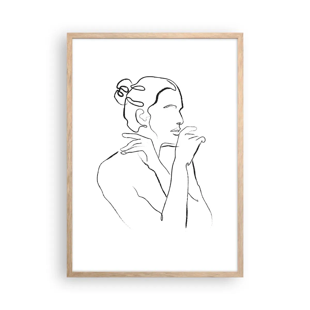 Plagát v ráme zo svetlého duba - Akt: zmyselné tajomstvo - 50x70 cm