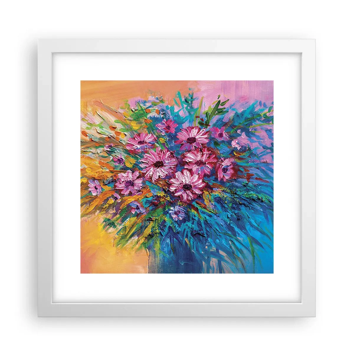 Plagát v bielom ráme - Energia života - 30x30 cm