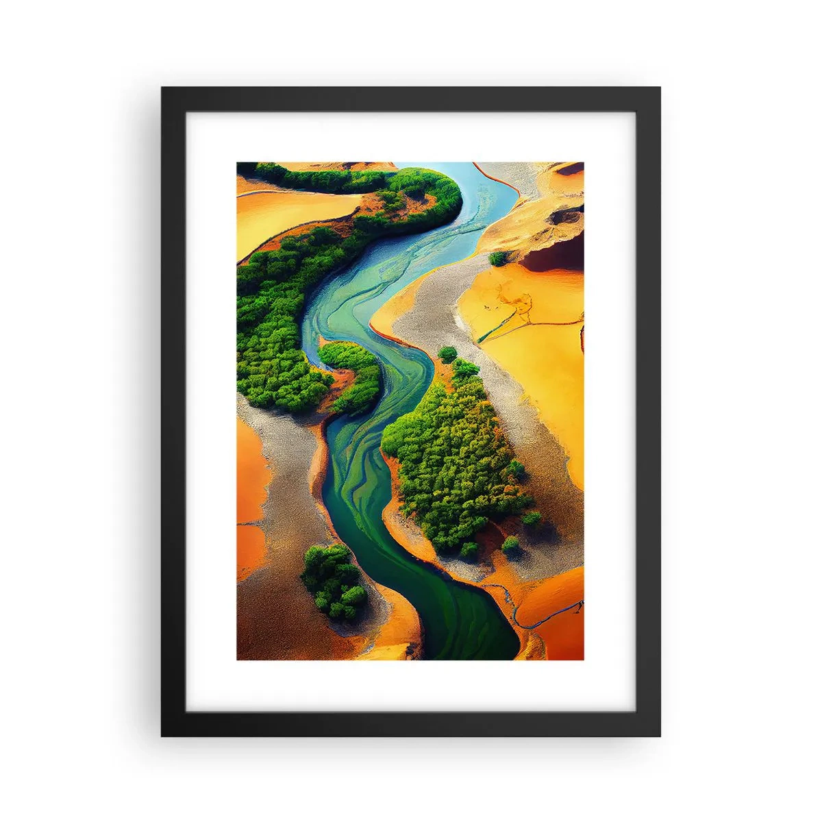 Plagát v čiernom ráme - Životodarná rieka - 30x40 cm