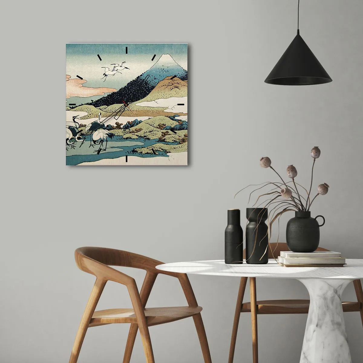 Nástenné hodiny - V japonskom duchu - 30x30 cm