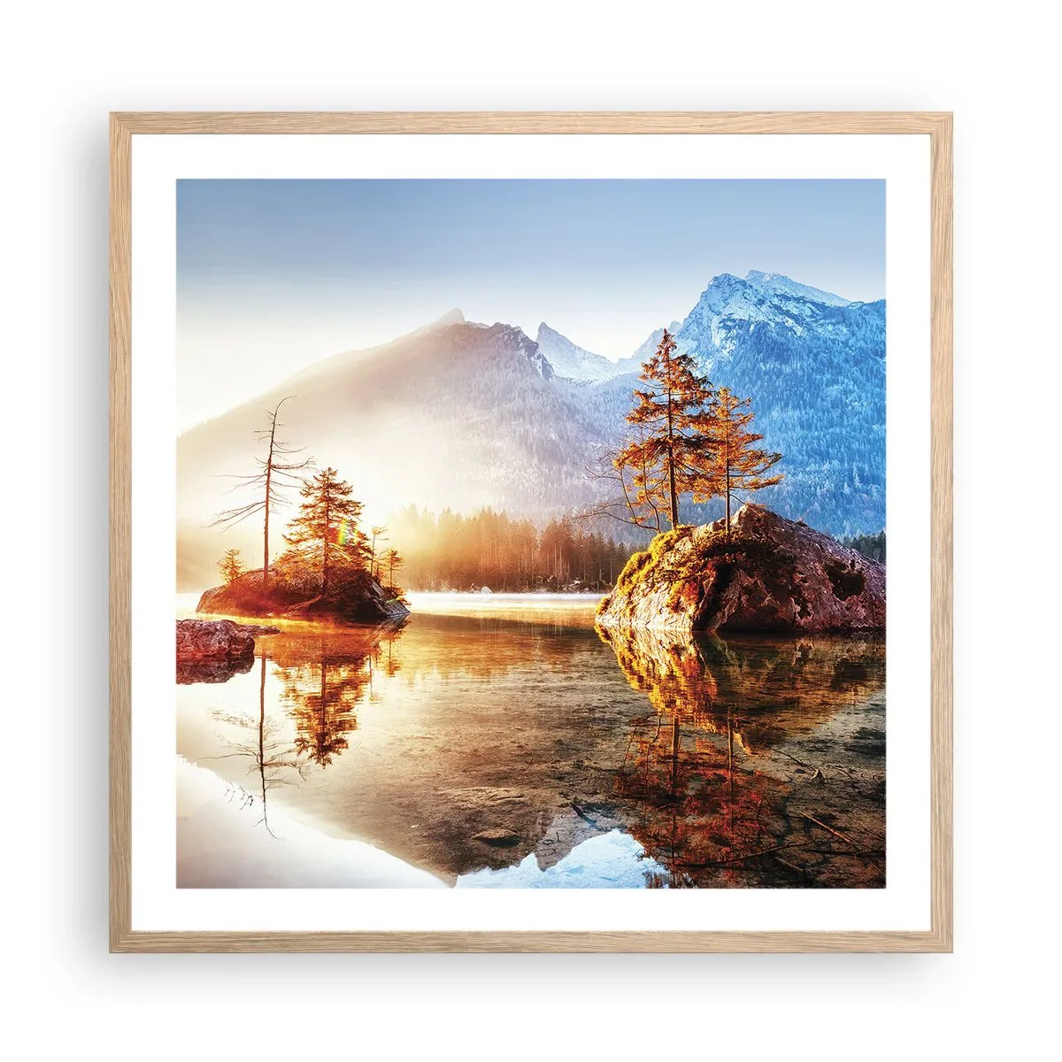 Plagát v ráme zo svetlého duba - Príroda v novom svetle - 60x60 cm