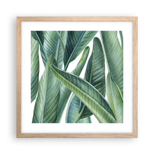 Plagát v ráme zo svetlého duba - Proste zelená - 40x40 cm