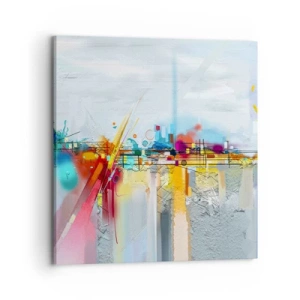 Obraz na plátne - Most radosti nad riekou života - 70x70 cm