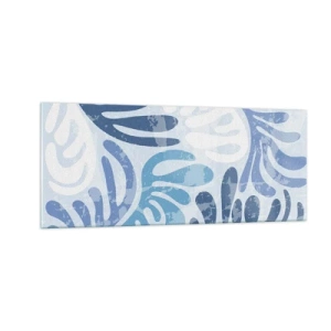 Obraz na skle - Modré papradie - 100x40 cm