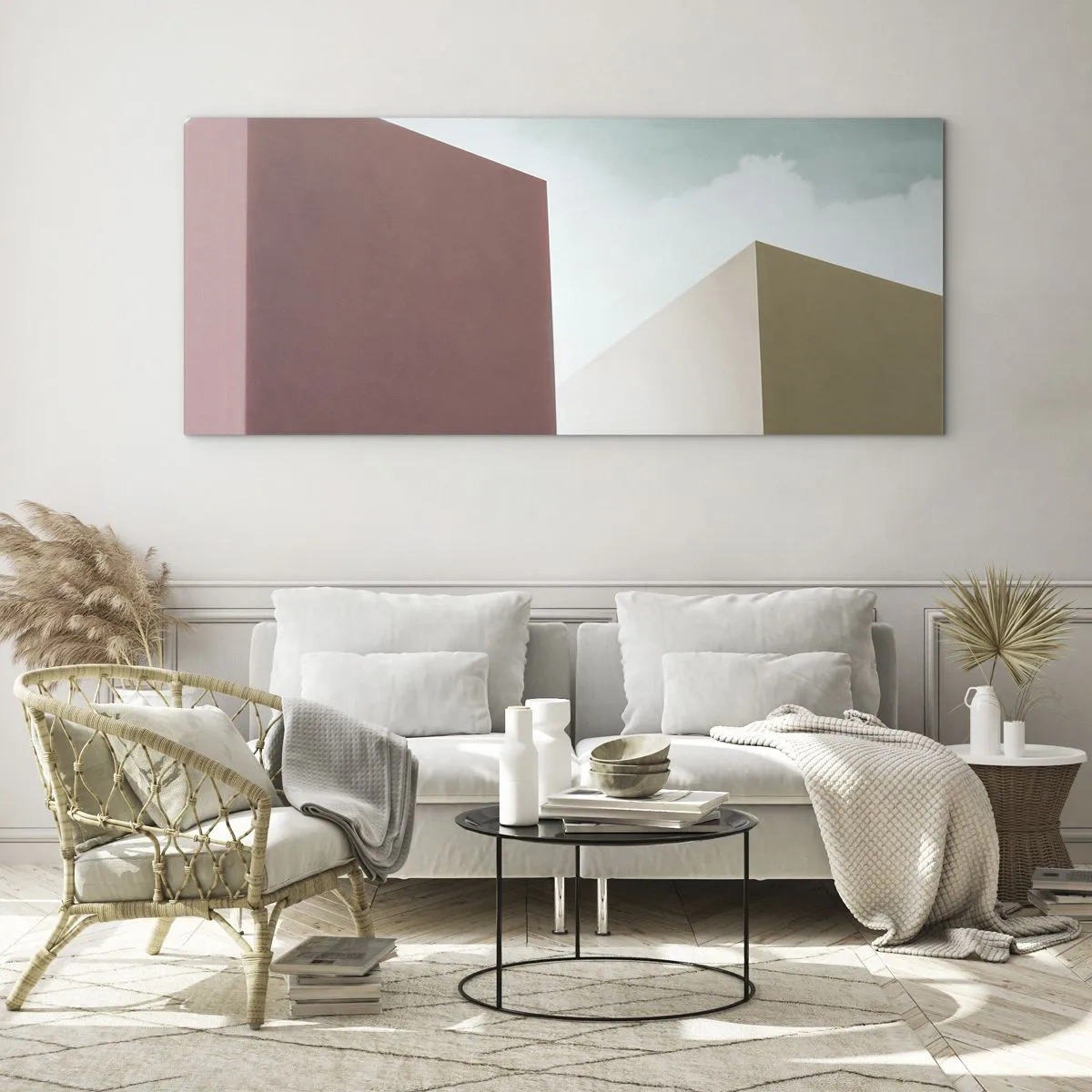 Obraz na skle - Geometria slnečného leta - 100x40 cm