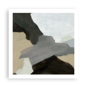 Plagát - Abstrakcia: križovatka šedej - 60x60 cm