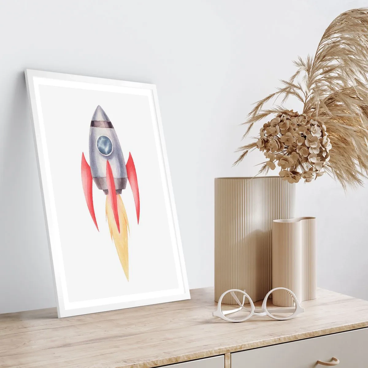 Plagát v bielom ráme - Vyššie, rýchlejšie, ďalej - 40x50 cm